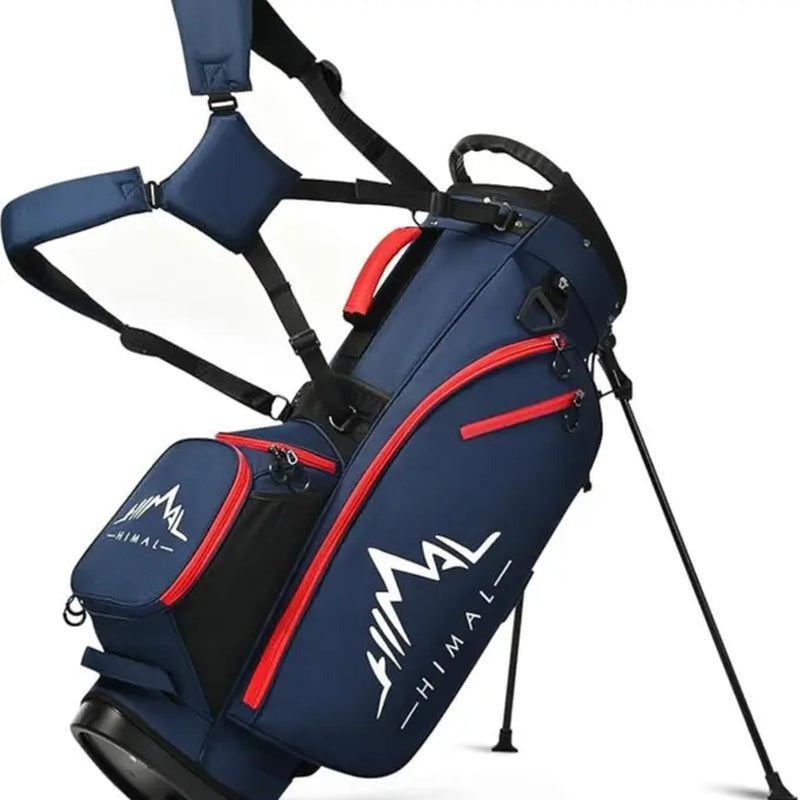 Gohimal 14-Way Stand-Up Portable Lightweight Polyester Golf Club Bag with Stand, Adjustable Straps, Rain-Ready Hood - Durable Functional Golf Equipment for Men & Women