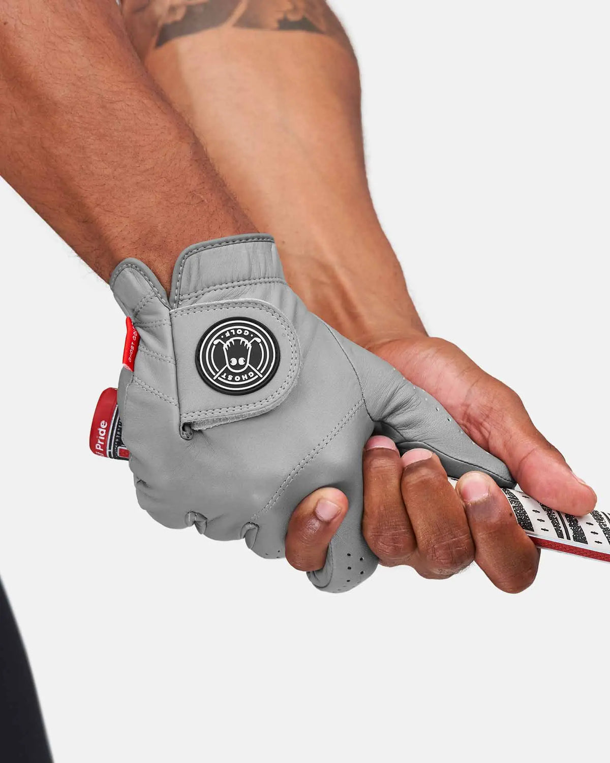 GHOSTGOLF Solid Color Golf Glove - Premium Soft AAA Cabretta Leather, Nonslip, Lightweight, Breathable, Quick-Dry, with Signature Pull Tab, Golf Equipment for Adult Golfers, Gloves