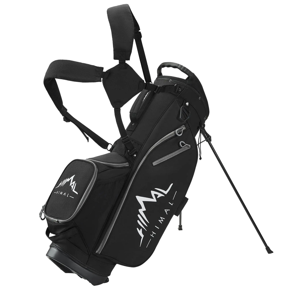Gohimal 14-Way Stand-Up Portable Lightweight Polyester Golf Club Bag with Stand, Adjustable Straps, Rain-Ready Hood - Durable Functional Golf Equipment for Men & Women