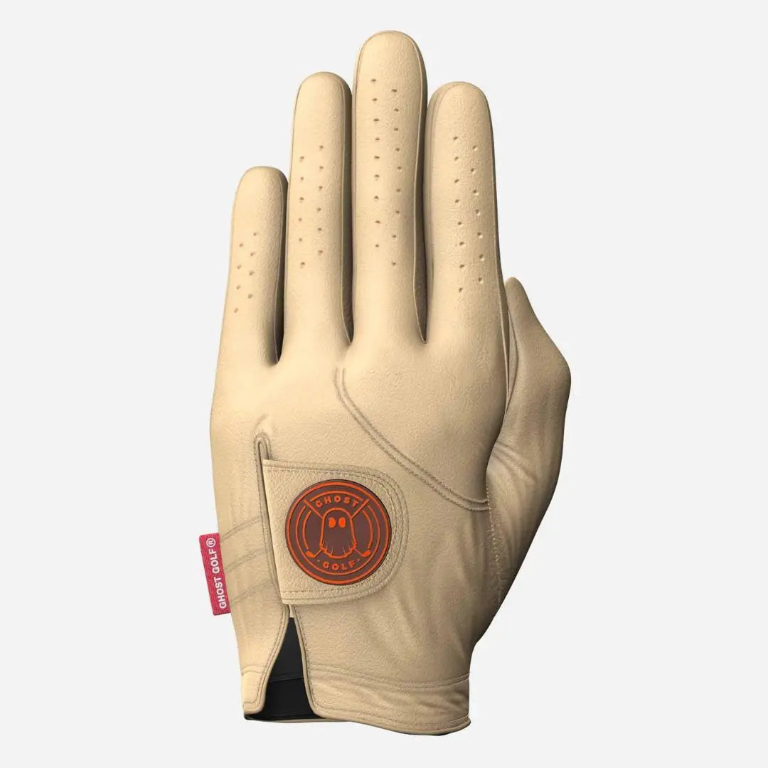 GHOSTGOLF Solid Color Golf Glove - Premium Soft AAA Cabretta Leather, Nonslip, Lightweight, Breathable, Quick-Dry, with Signature Pull Tab, Golf Equipment for Adult Golfers, Gloves