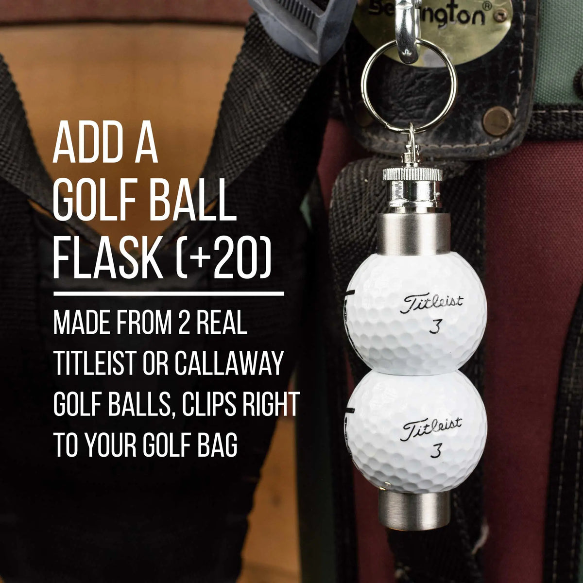 Titleist Golf Ball Bottle Opener Made from a REAL Golf Ball, Clips to Golf Bag or Makes a Good Keychain