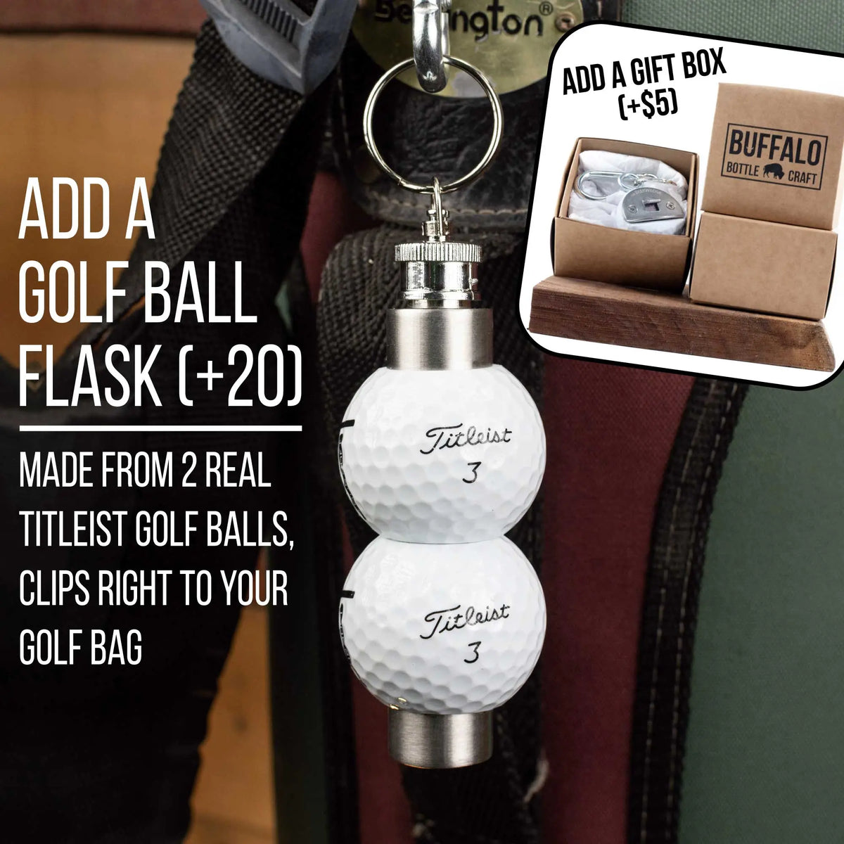 Titleist Golf Ball Bottle Opener Made from a REAL Golf Ball, Clips to Golf Bag or Makes a Good Keychain