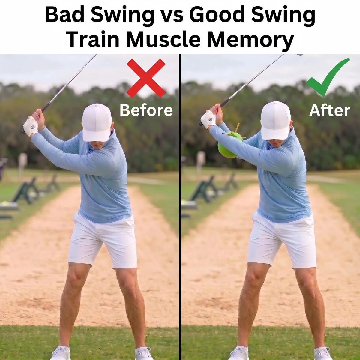 Golf Swing Trainer Ball, Arm Connection Training Aid for Better Posture, Swing Control & Consistency, Golf Practice Tool for Men & Women