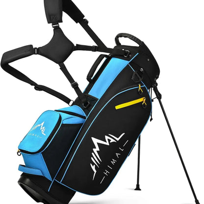Gohimal 14-Way Stand-Up Portable Lightweight Polyester Golf Club Bag with Stand, Adjustable Straps, Rain-Ready Hood - Durable Functional Golf Equipment for Men & Women