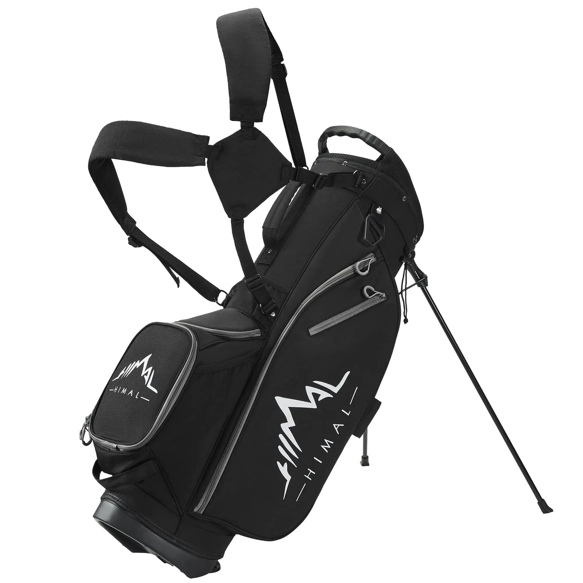 Gohimal 14-Way Stand-Up Portable Lightweight Polyester Golf Club Bag with Stand, Adjustable Straps, Rain-Ready Hood - Durable Functional Golf Equipment for Men & Women
